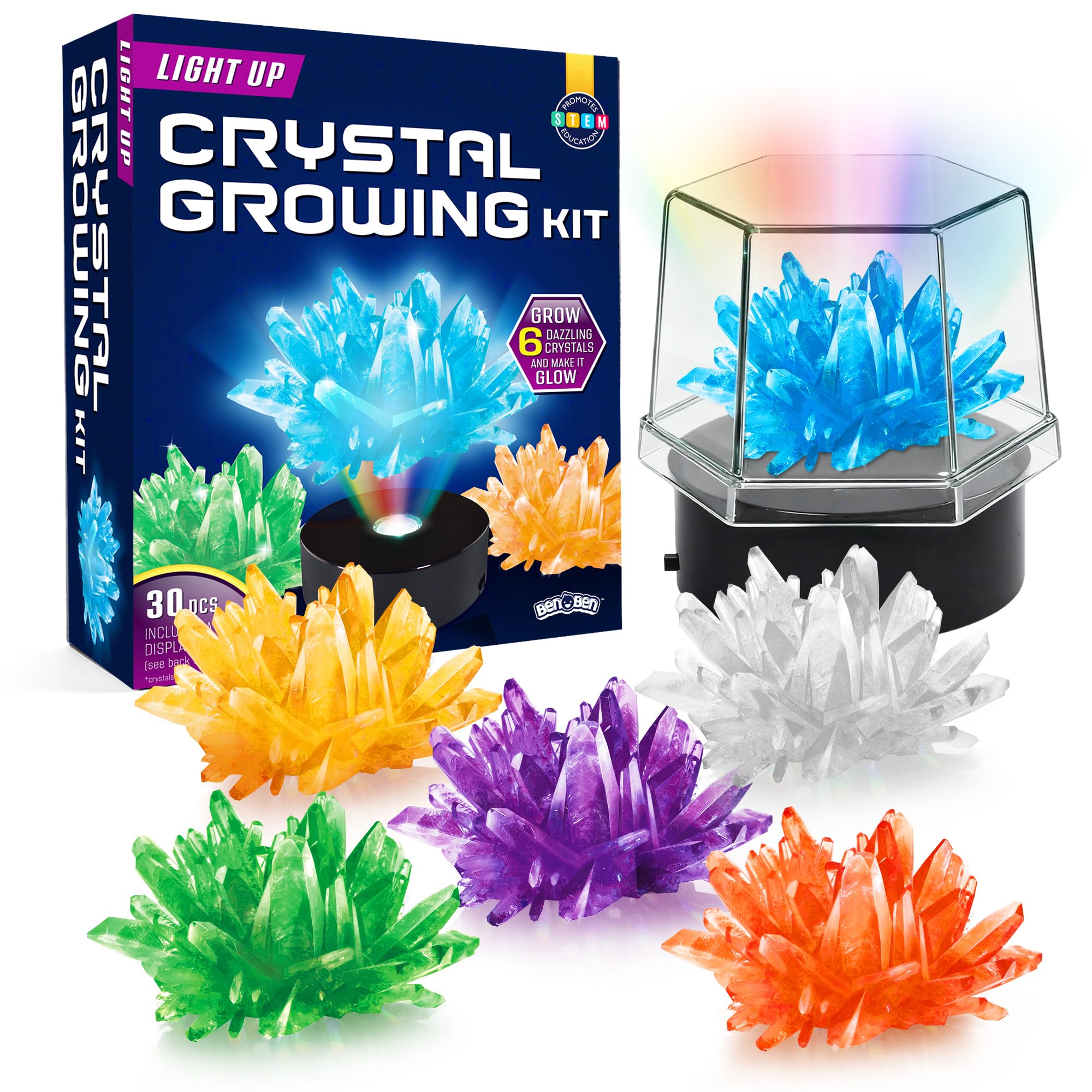Amazon.com: BenBen Crystal Growing Kit, 6 Crystals Lamp DIY Set